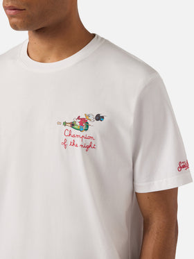 T-shirt Portofino bianca con ricamo Champion Of The Night | Special Edition