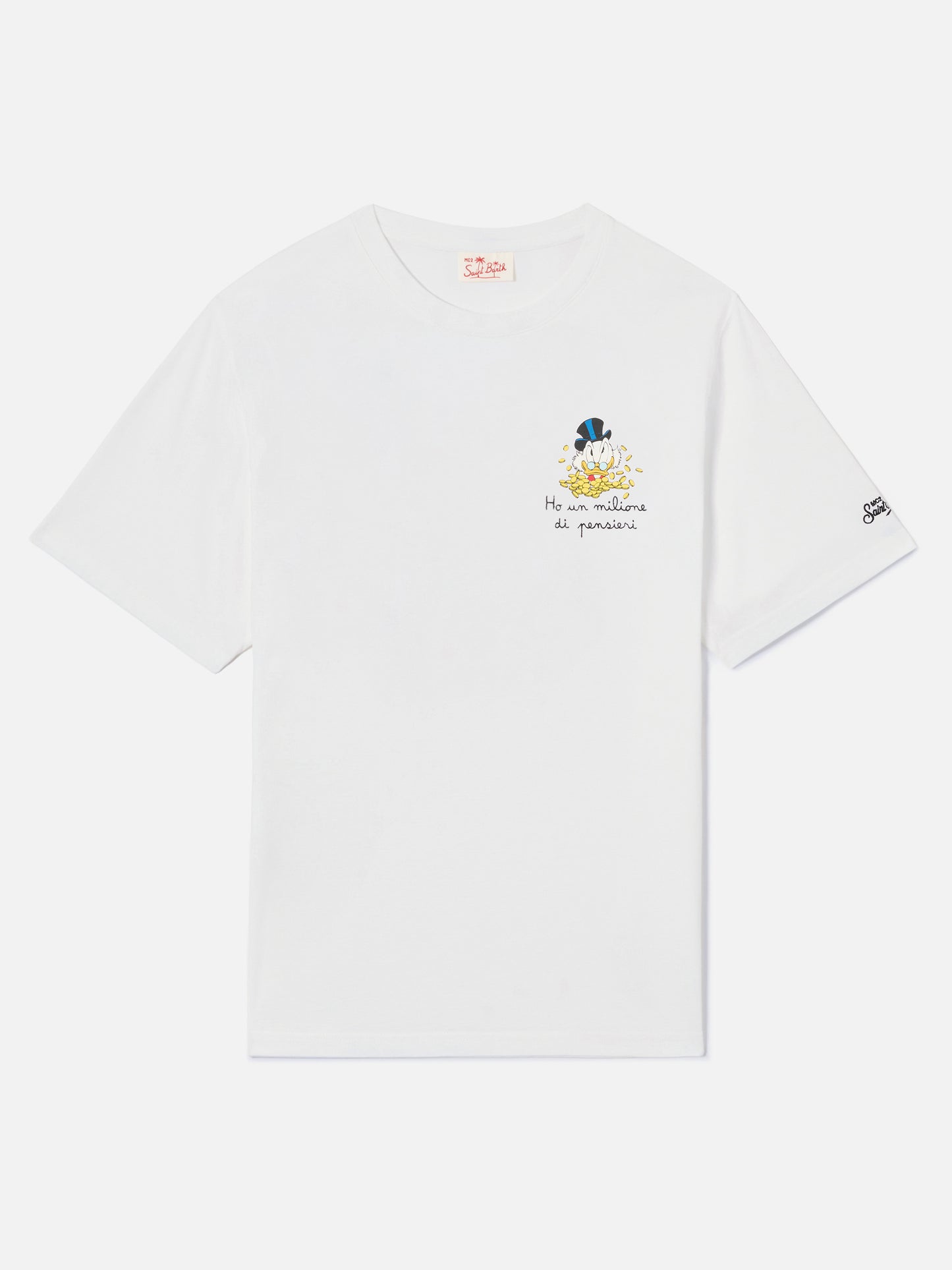 White Portofino t-shirt with Ho Un Milione Di Pensieri embroidery | Special Edition