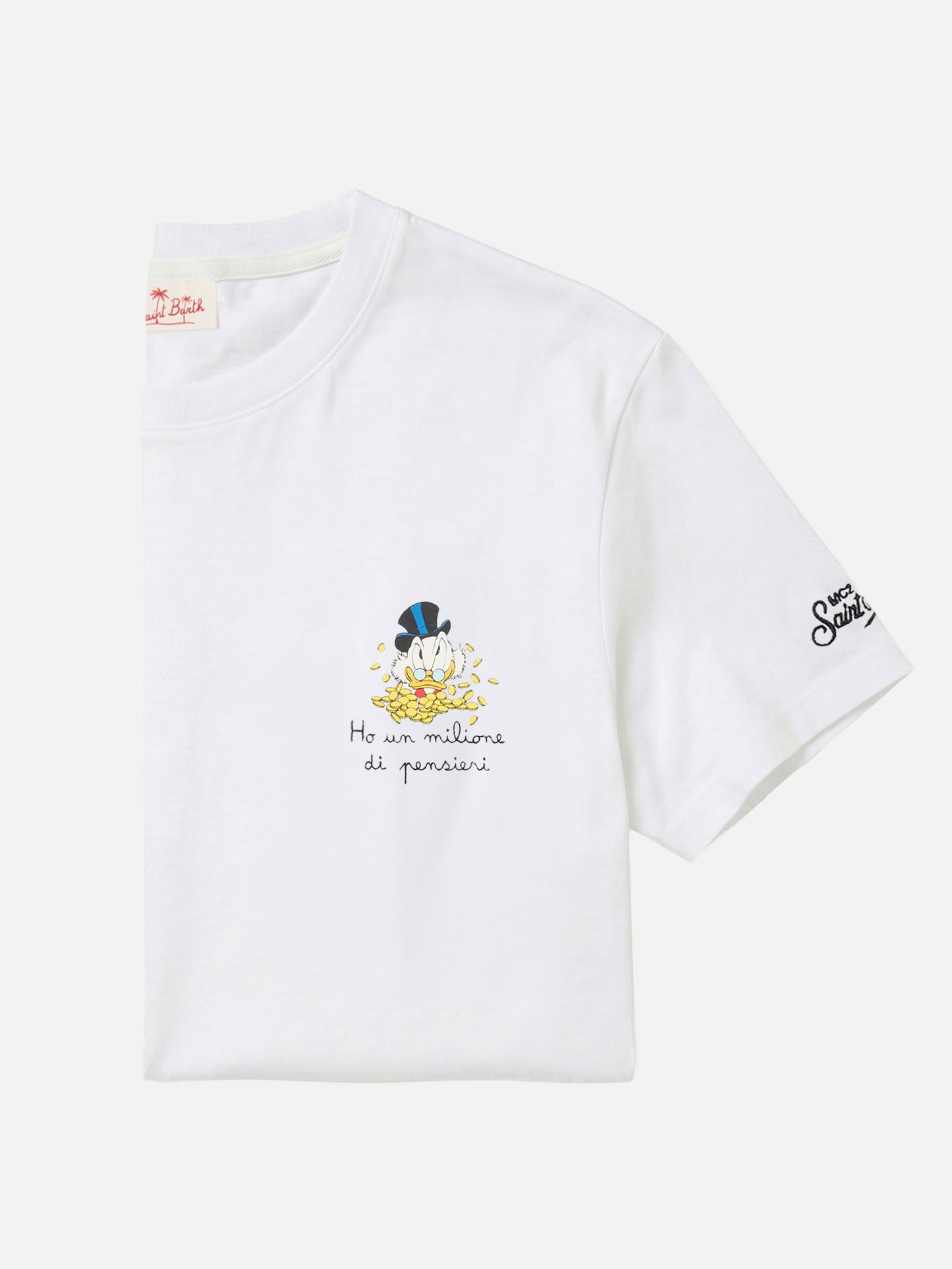 T-shirt Portofino blanc avec broderie Ho Un Milione Di Pensieri | Édition spéciale 