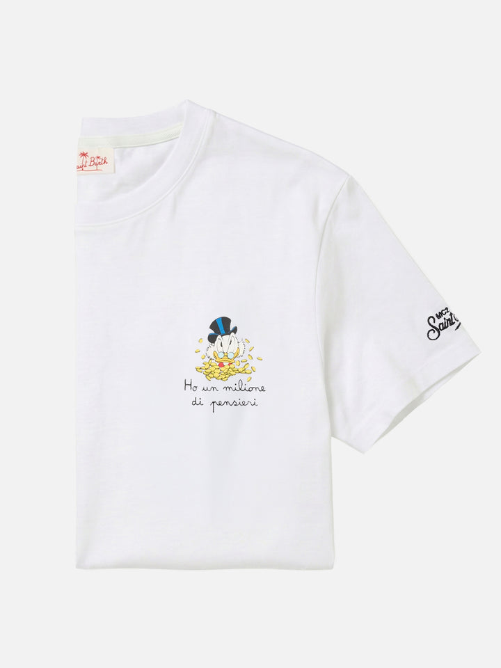 T-shirt Portofino bianca con ricamo Ho Un Milione Di Pensieri | Special Edition