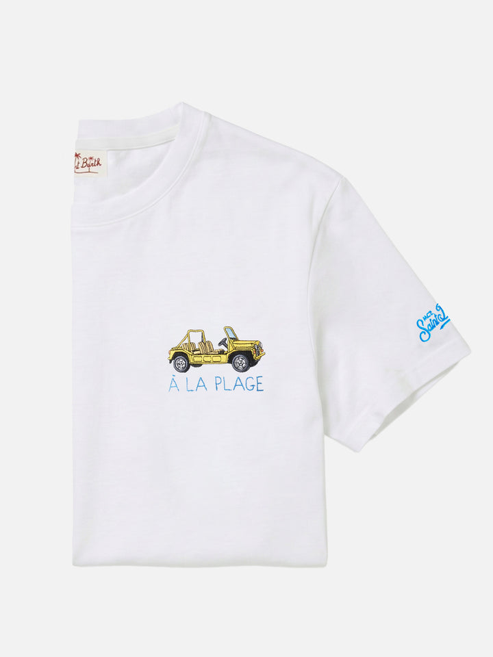 T-shirt Portofino bianca con ricamo À La Plage