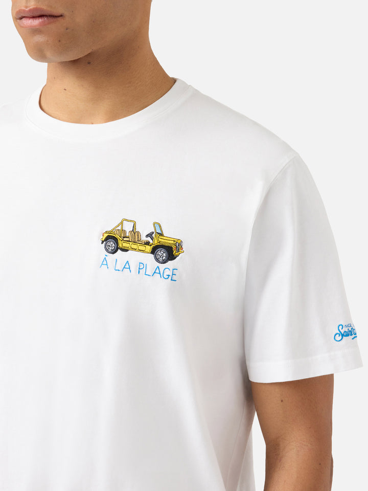 White Portofino T-shirt with À La Plage embroidery