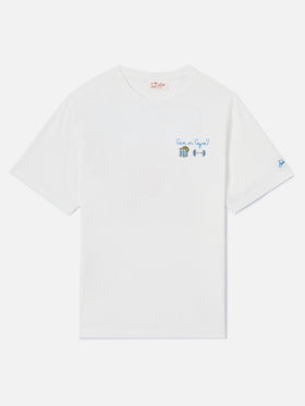 T-shirt Portofino bianca con ricamo Gin Or Gym?