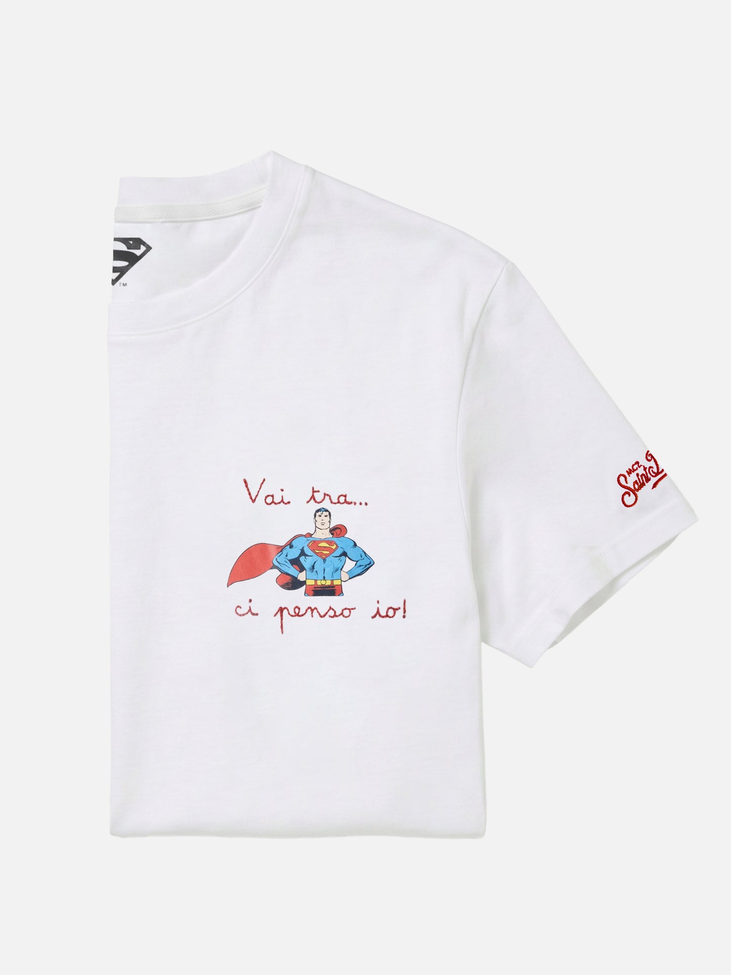 White Portofino T-shirt with Vai Tra Ci Penso Io! embroidery | Special Edition
