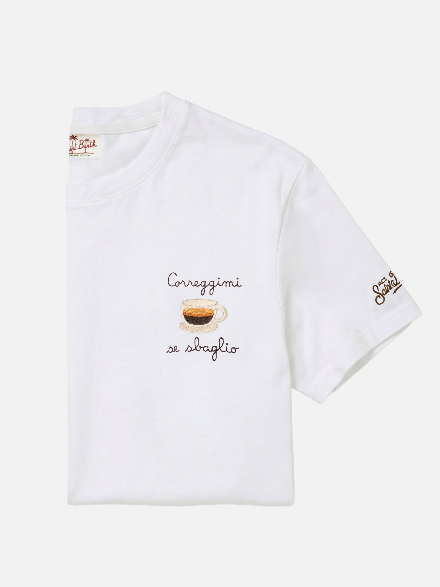 Camiseta Portofino color crema con bordado Correggimi Se Sbaglio 