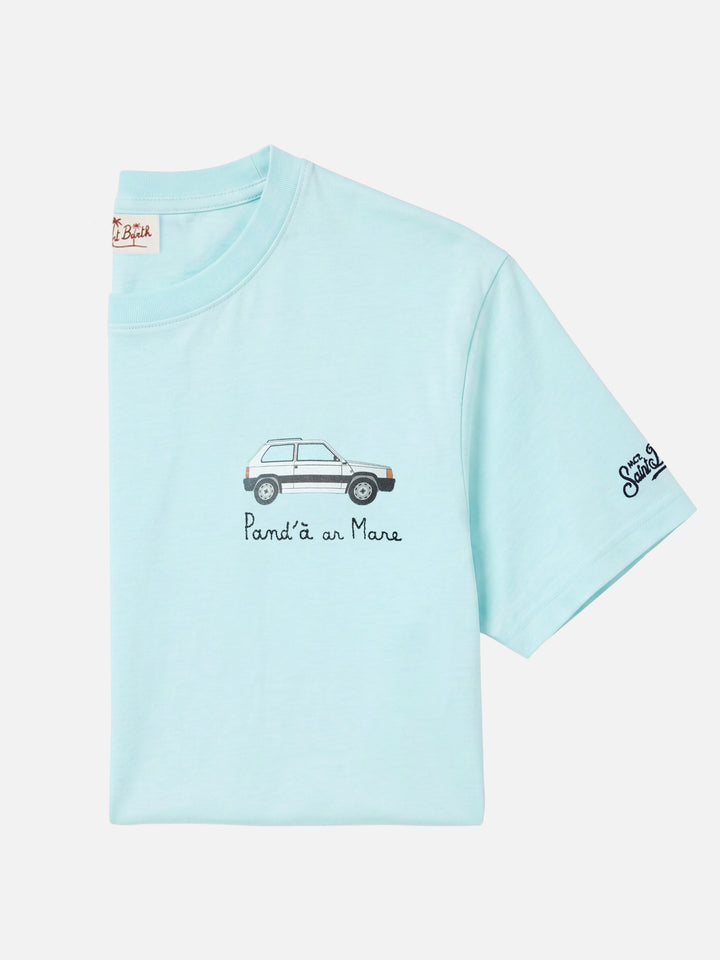 Soft turquoise Portofino T-shirt with Pand'à Ar Mare embroidery | Special Edition