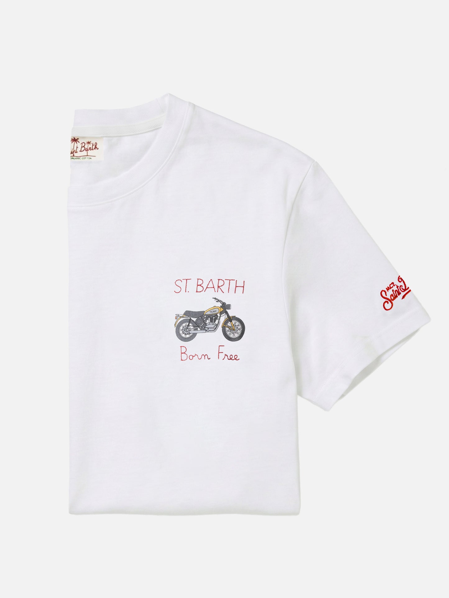 T-shirt Portofino bianca con ricamo Born Free | Special Edition