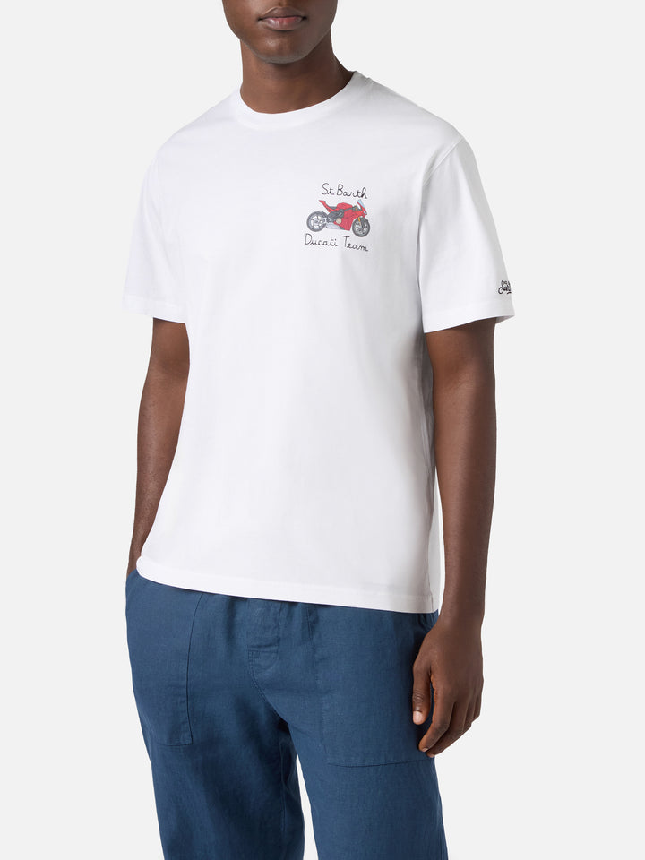 T-shirt Portofino bianca con ricamo Ducati Team | Special Edition