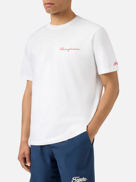 T-shirt Portofino bianca con ricamo Abbronzatissimo
