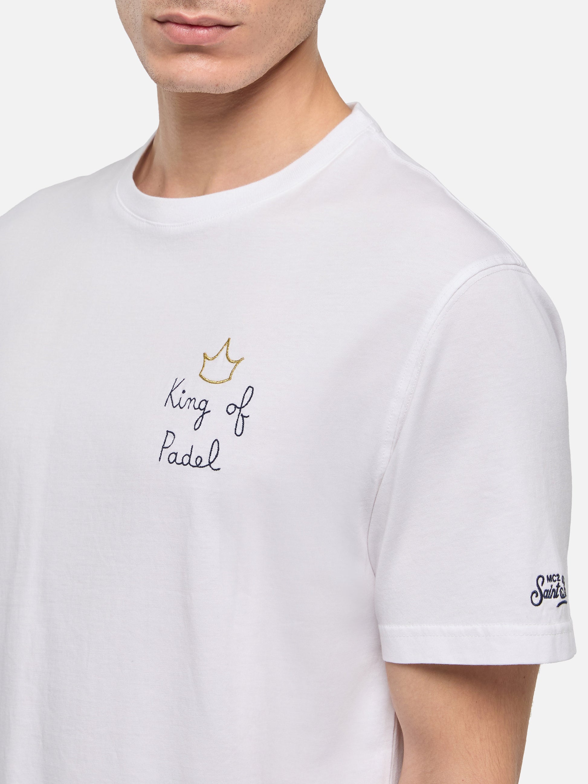 Classic fit cotton jersey t-shirt Portofino with King of Padel embroidery - MC2 Saint Barth