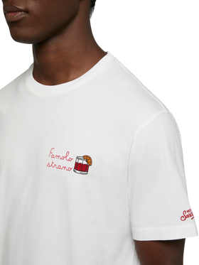 Classic fit cotton jersey t-shirt Portofino with Famolo strano embroidery |INSULTI LUMINOSI SPECIAL EDITION