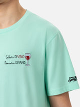 Classic fit cotton jersey t-shirt Portofino with Sabato Divino Domenica Divano embroidery