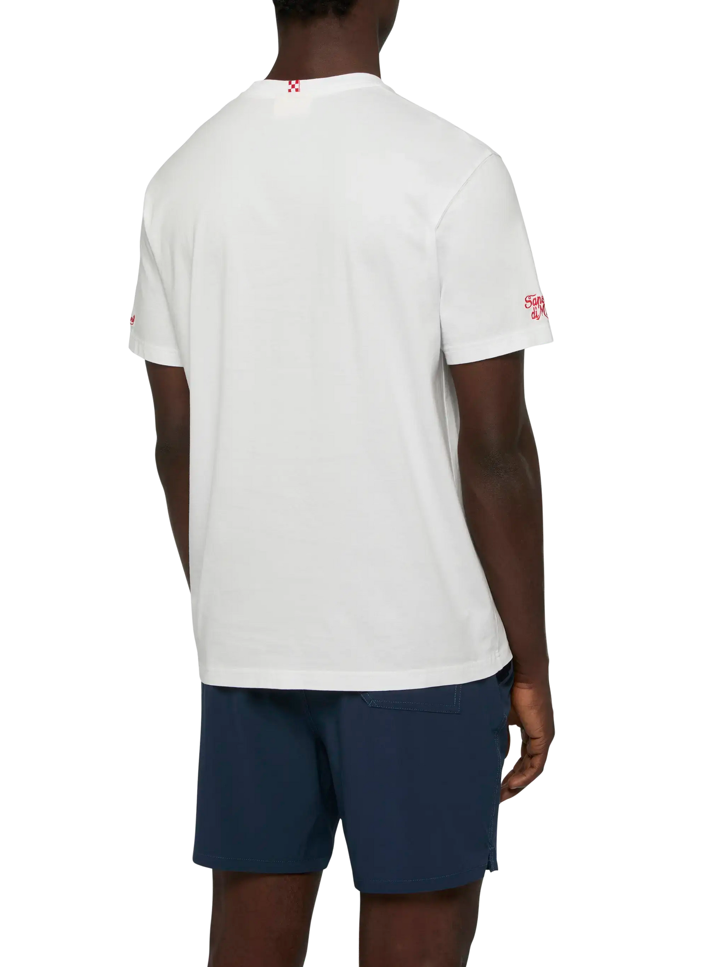 Klassisch geschnittenes T-Shirt aus Baumwolljersey Portofino mit Vengo al mare-Stickerei | SAPORE DI MARE SPECIAL EDITION