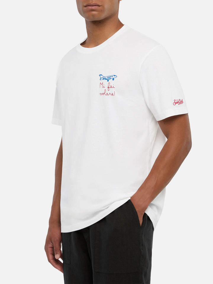 T-Shirt Portofino aus Baumwolljersey mit klassischer Passform und Volare-Stickerei