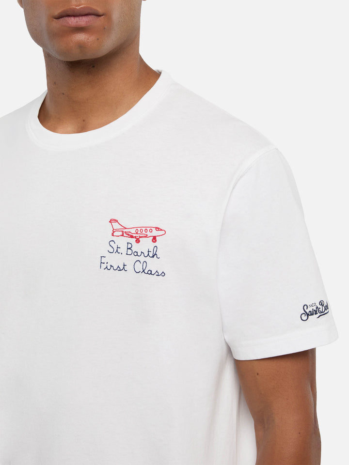 T-Shirt Portofino aus Baumwolljersey mit klassischer Passform und First Class-Stickerei