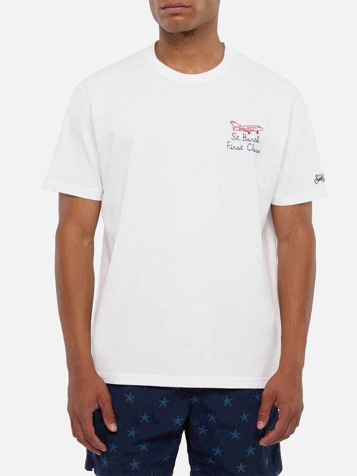 T-Shirt Portofino aus Baumwolljersey mit klassischer Passform und First Class-Stickerei