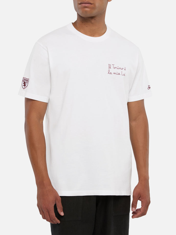 Classic fit cotton jersey t-shirt Portofino with Il Torino è la mia Lei embroidery | TORINO FC SPECIAL EDITION