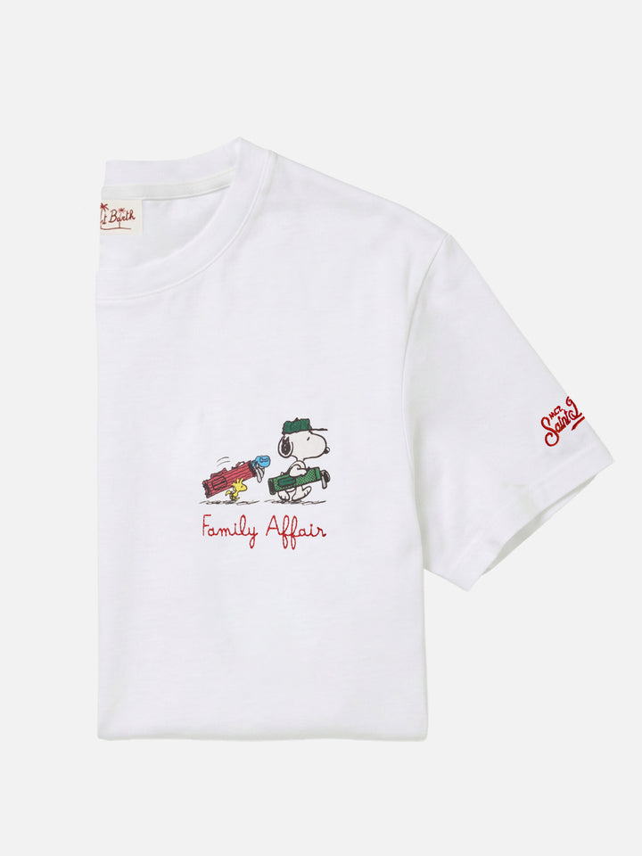 White Portofino T-shirt with Snoopy Family Affair embroidery | Special Edition