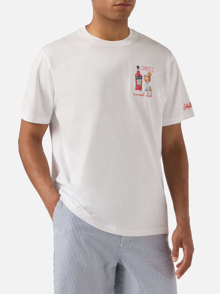 White Portofino T-shirt with Spritz Social Club embroidery | Special Edition