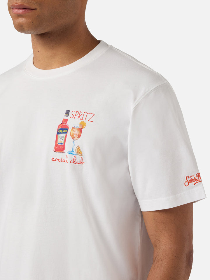 White Portofino T-shirt with Spritz Social Club embroidery | Special Edition