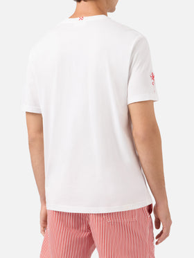 T-shirt Portofino bianca con ricamo AS Cannes Fier d'être Cannois | Special Edition