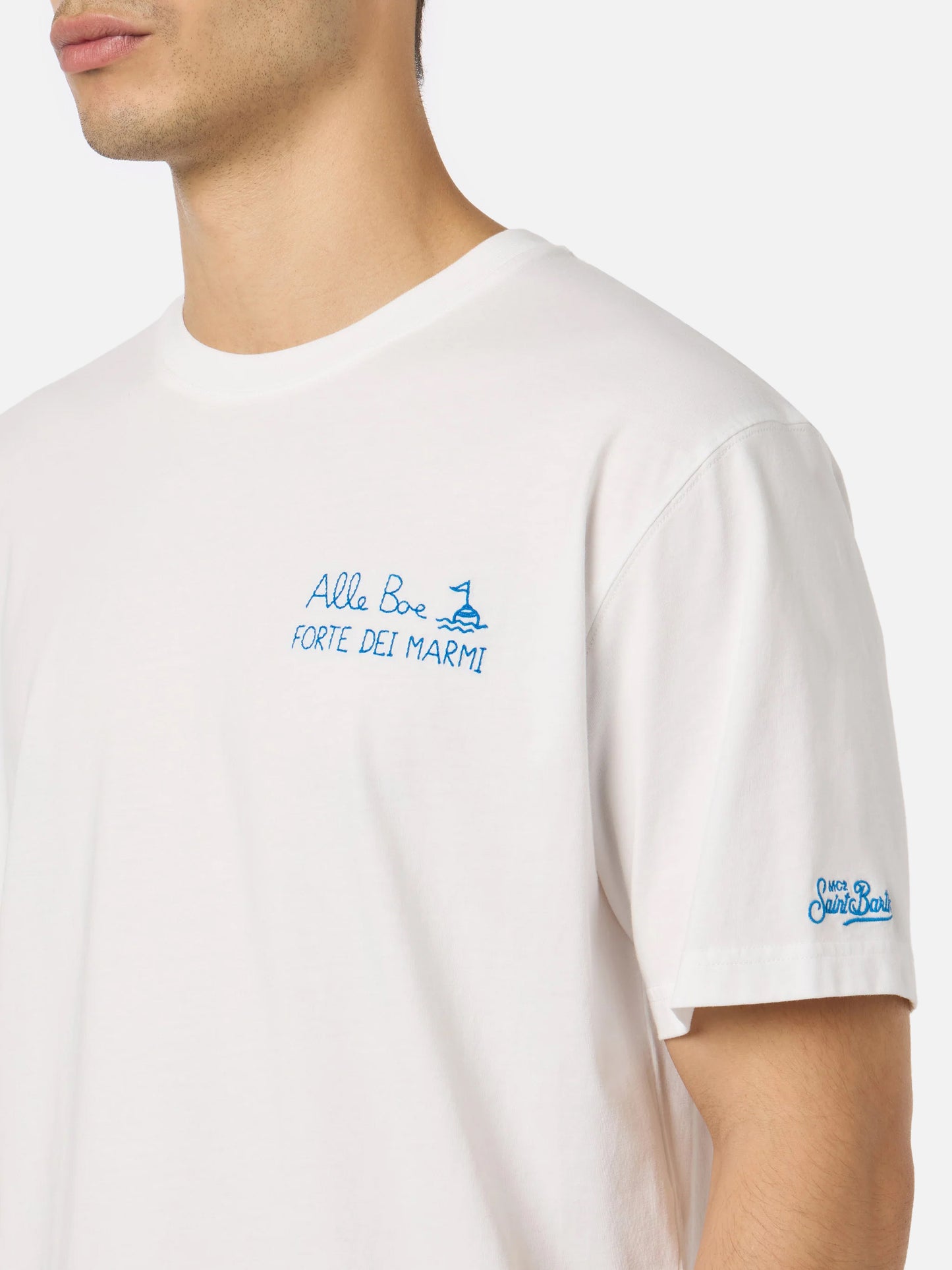 Herren-T-Shirt aus Baumwolljersey im klassischen Schnitt Portofino mit Vado a Forte-Aufdruck | ALLE BOE SPECIAL EDITION