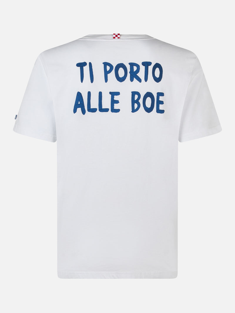 Man classic fit cotton jersey t-shirt Portofino with ti porto alle Boe print | ALLE BOE SPECIAL EDITION