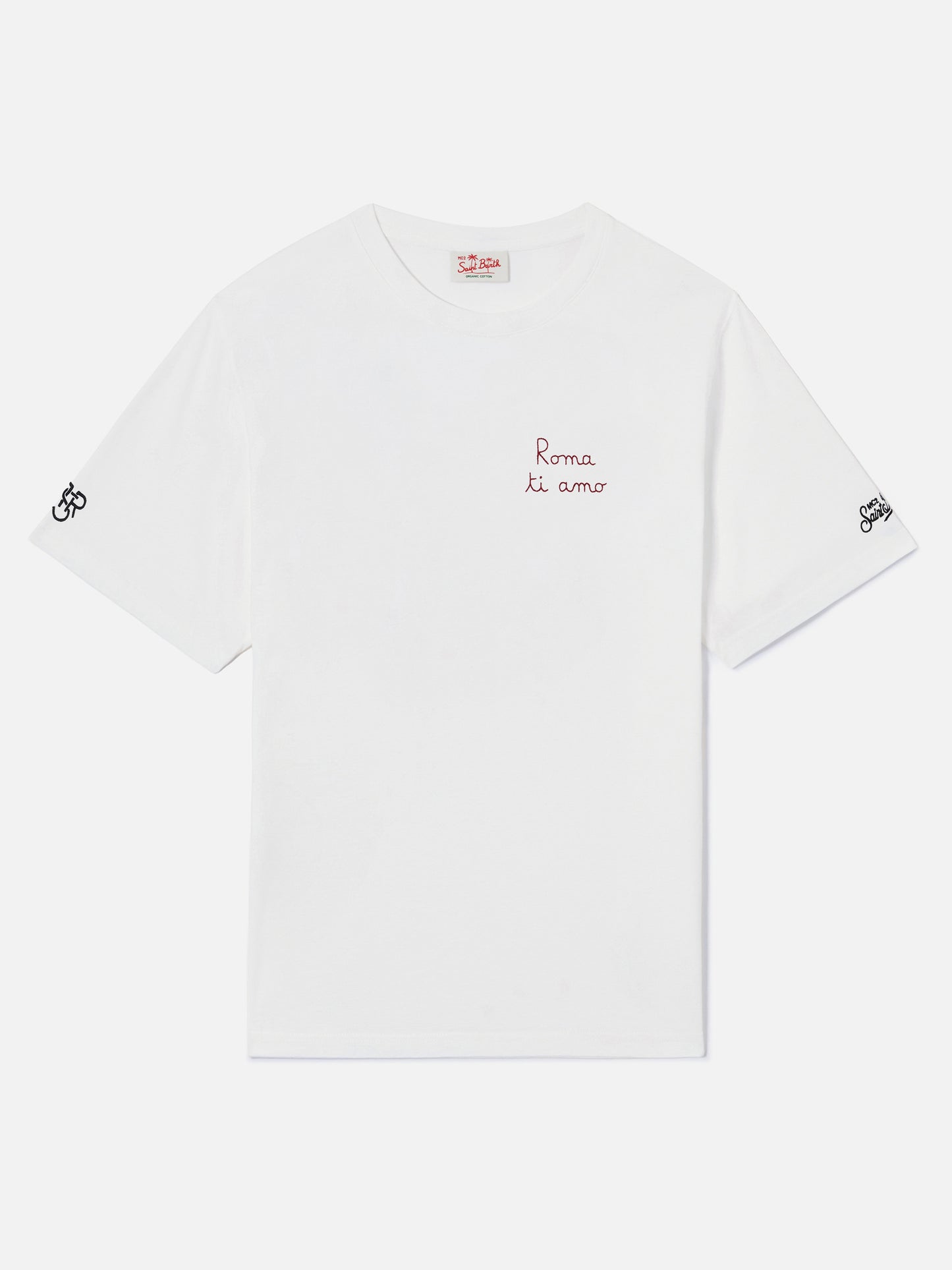 Camiseta Portofino blanca con bordado Roma ti amo | AS ROMA SPECIAL EDITION 