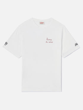 Camiseta Portofino blanca con bordado Roma ti amo | AS ROMA SPECIAL EDITION 