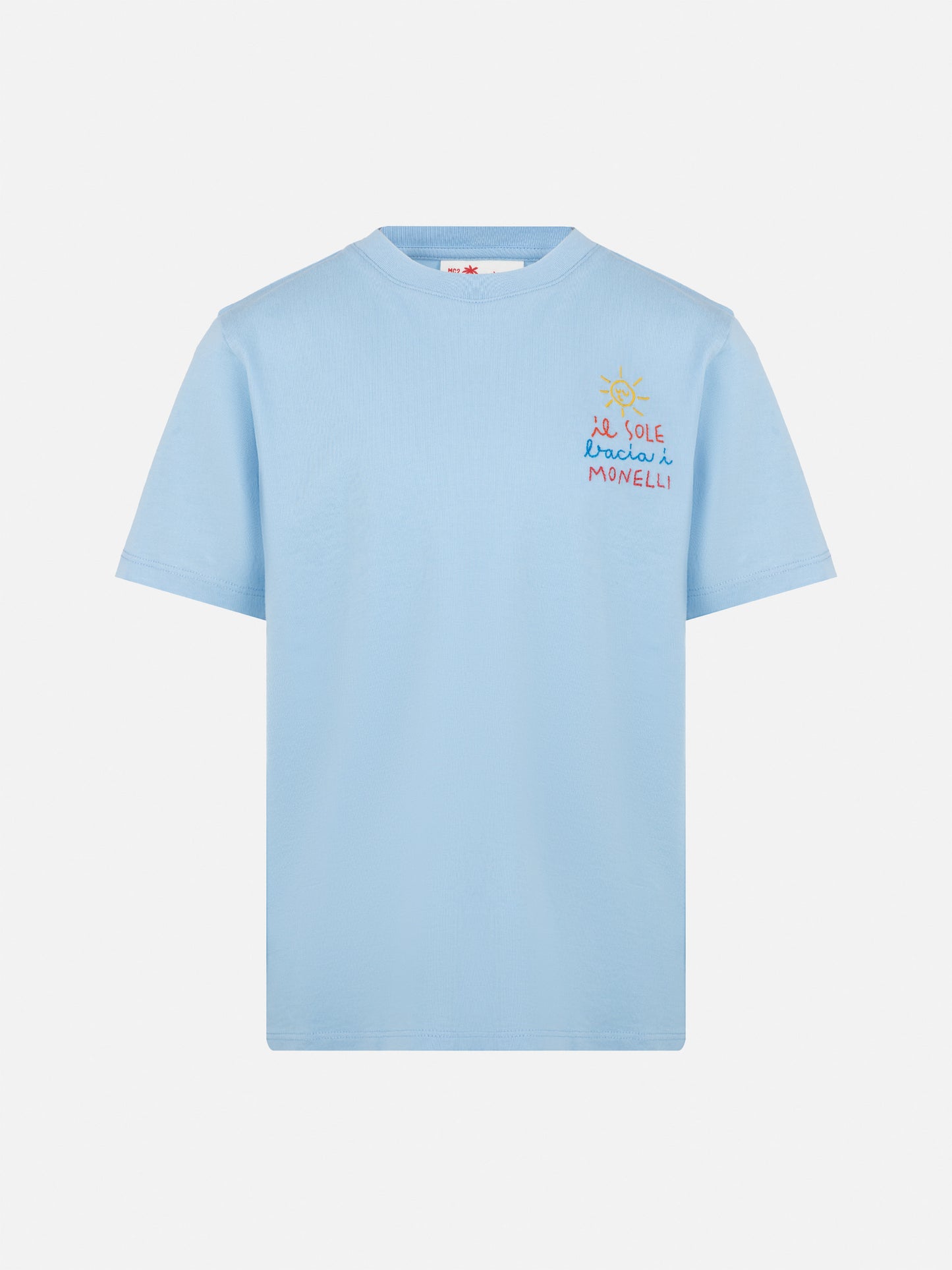 Portofino Jr cotton jersey t-shirt with Il Sole bacia i Monelli embroidery | INSULTI LUMINOSI SPECIAL EDITION