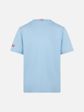 Portofino Jr cotton jersey t-shirt with Il Sole bacia i Monelli embroidery | INSULTI LUMINOSI SPECIAL EDITION