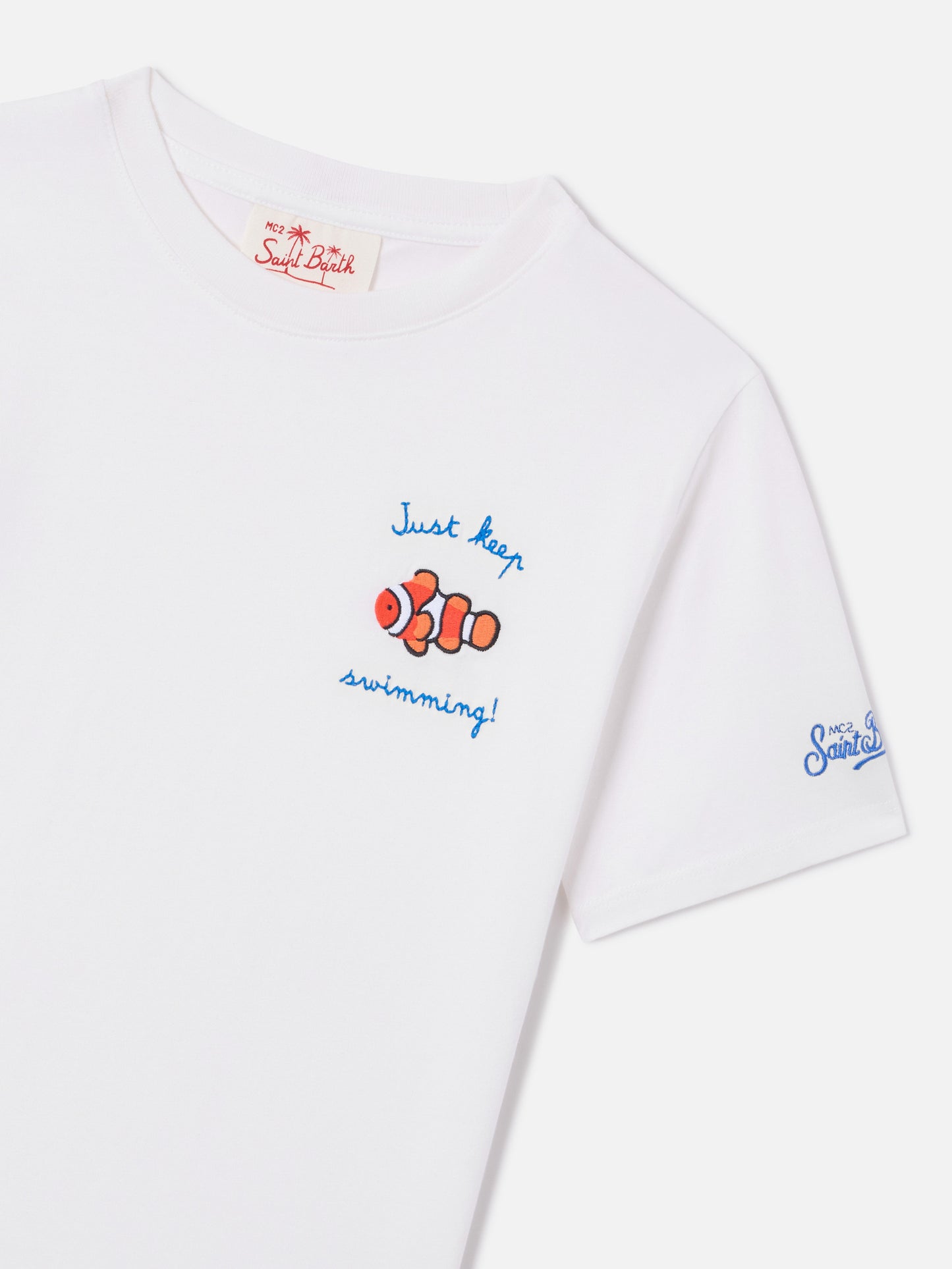 Portofino Jr T-Shirt mit Stickerei „Just Keep Swimming!“ 