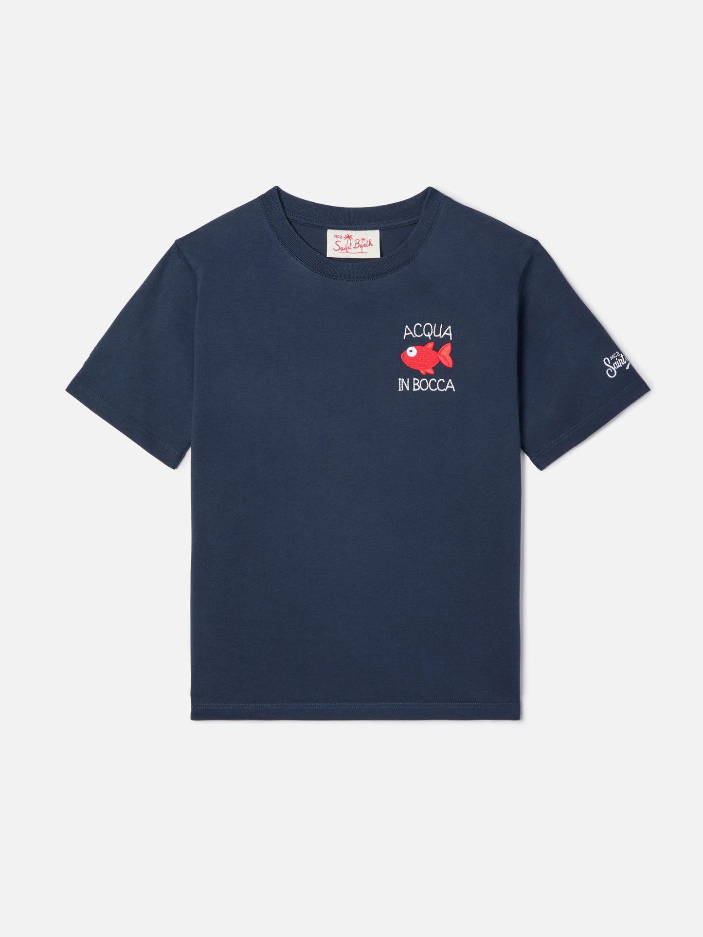 T-shirt Portofino Jr con ricamo Acqua In Bocca