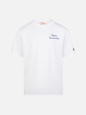 Portofino Jr cotton jersey t-shirt with Dad's Favourite embroidery