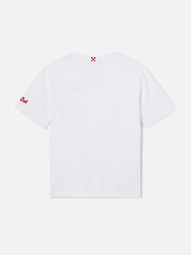 Portofino Jr white t-shirt  My Dad is Superman embroidery | Special edition