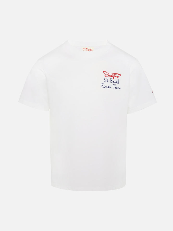 T-Shirt aus Baumwolljersey „Portofino Jr“ mit Stickerei „First Class“