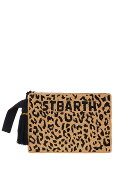 Pearl Pouch with animalier beaded pattern - MC2 Saint Barth