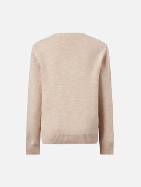 Maglione in misto cashmere Princess con ricamo Non voglio crescere