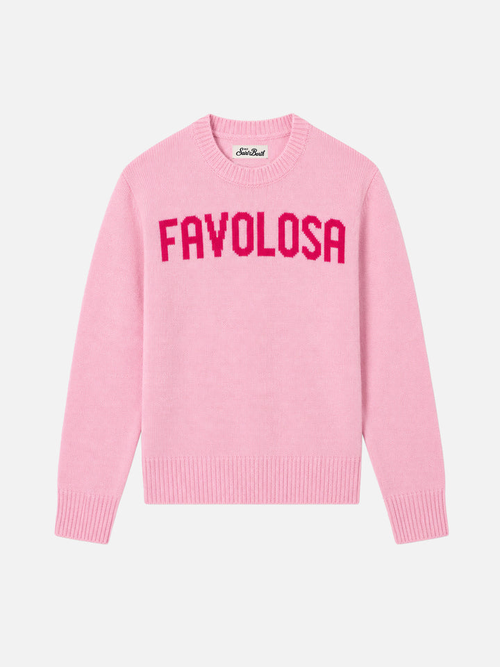 Girocollo rosa Princess con jacquard Favolosa