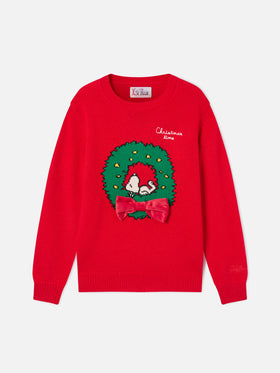 Maglia girocollo Princess rossa con patch Snoopy | Special edition