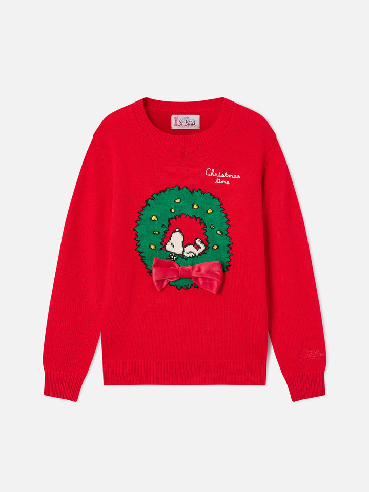 Red Princess crewneck knit with Snoopy patch | Special edition