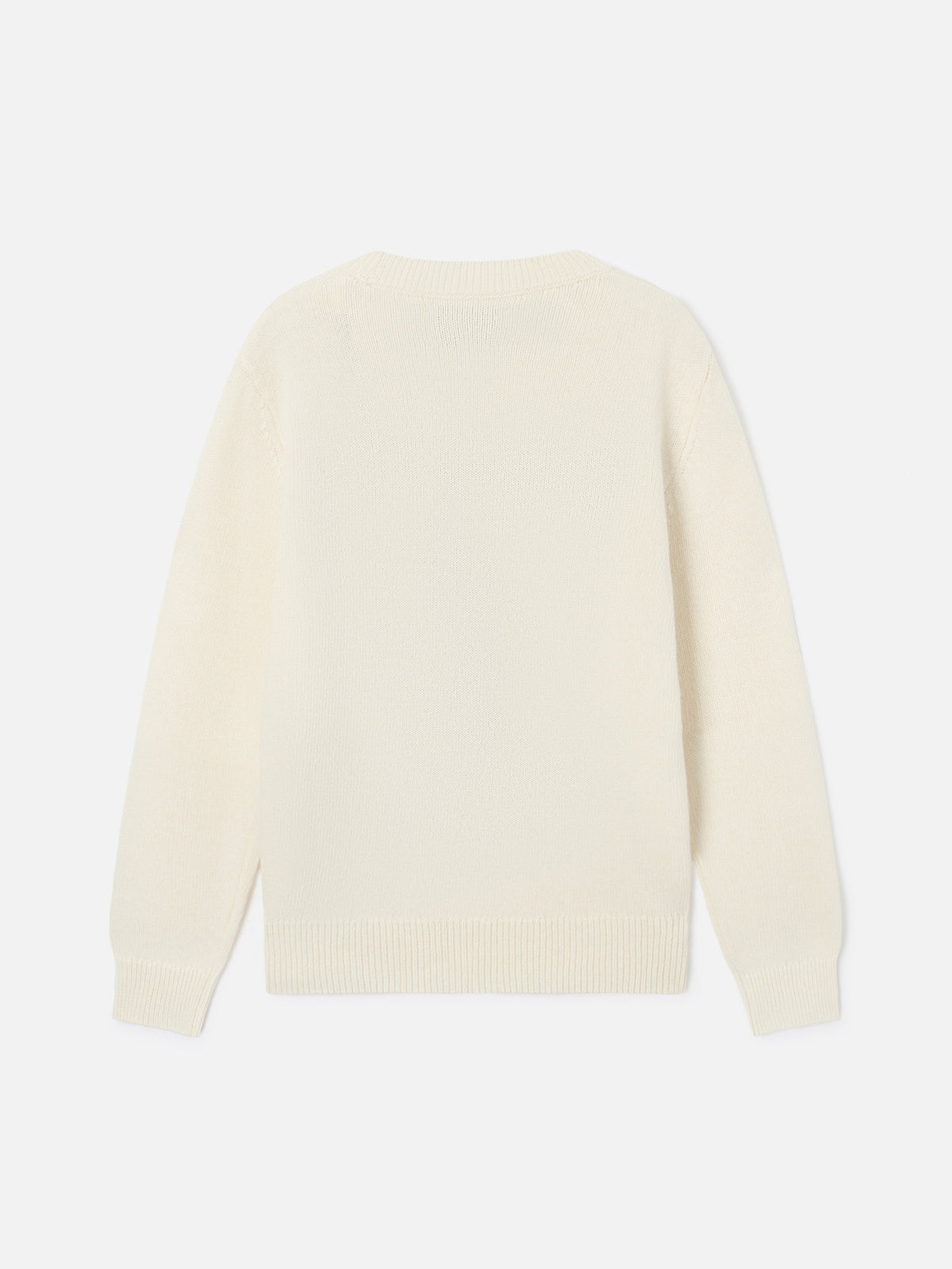 Cream Princess crewneck knit with poodle intarsia