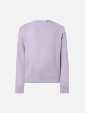 Maglione Princess in misto cashmere con jacquard Bella e Monella
