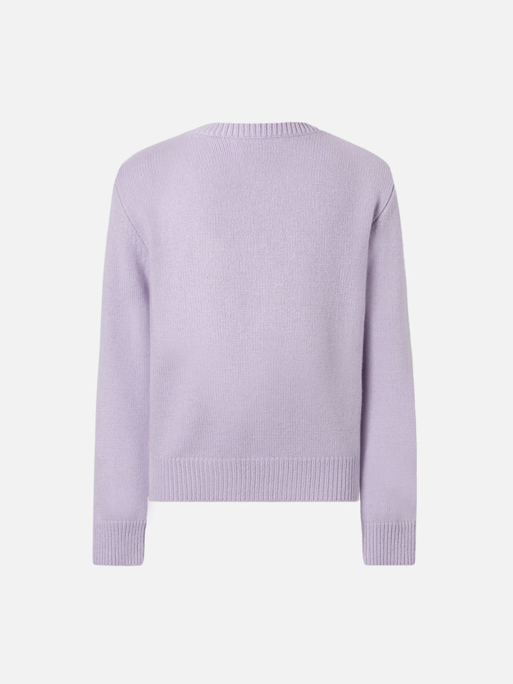 Maglione Princess in misto cashmere con jacquard Bella e Monella