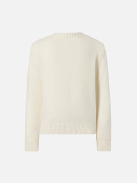 Maglione Princess in misto cashmere con jacquard Piccola Peste