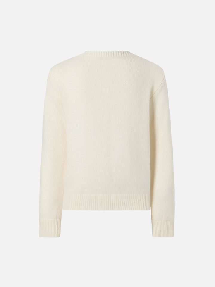 Maglione Princess in misto cashmere con jacquard Piccola Peste