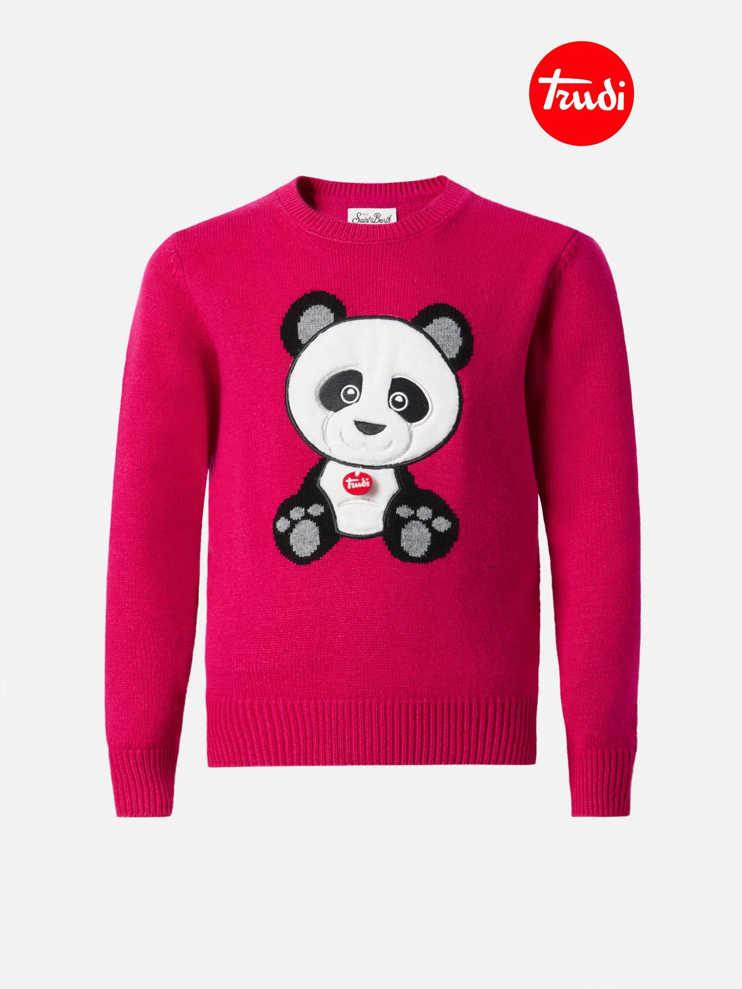 Princess cashmere-blend crewneck with Trudi panda patch | TRUDI SPECIAL EDITION
