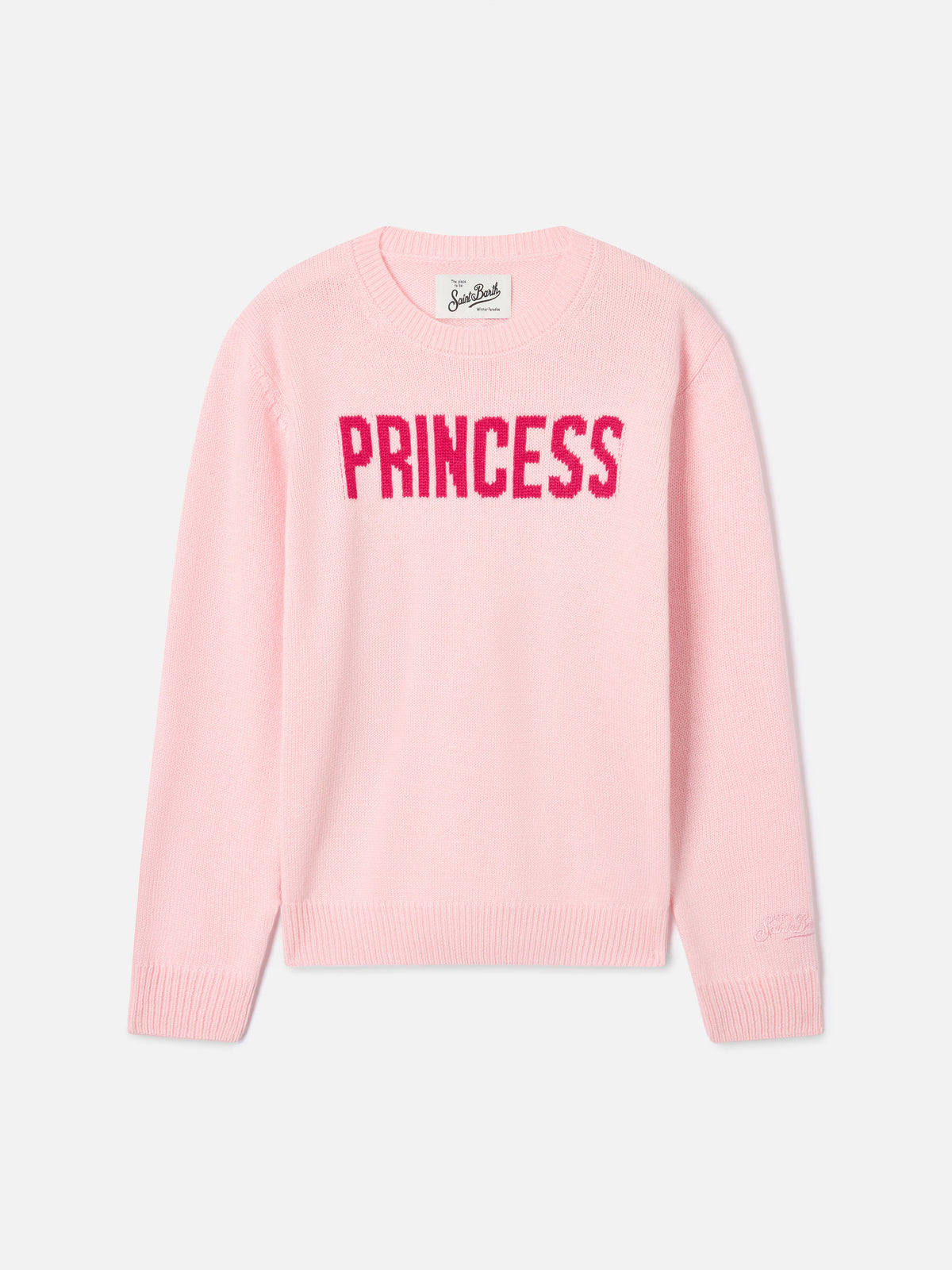 Pull col rond en maille Pink Princess avec intarsia Princess 