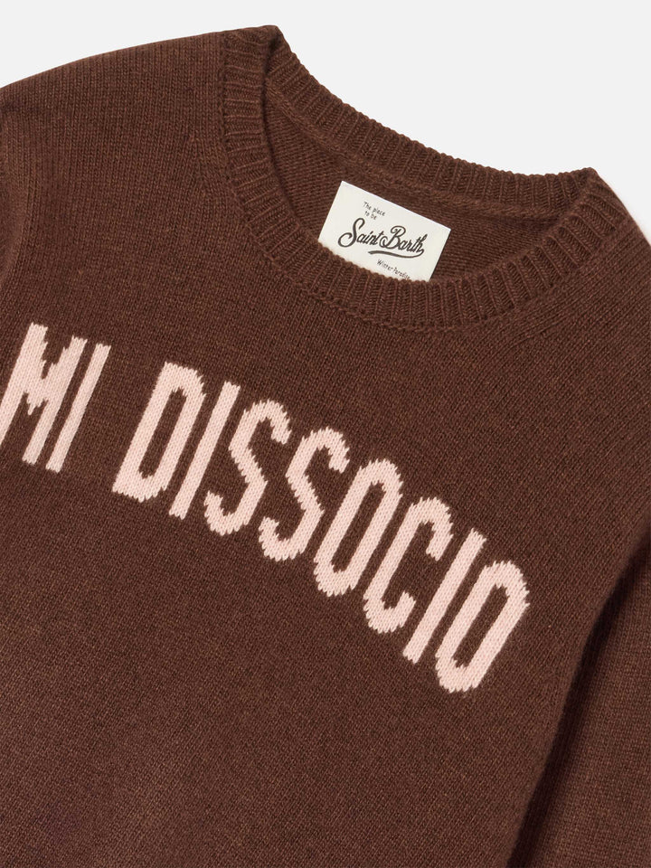 Pull col rond Princess Brown avec intarsia Mi Dissocio 