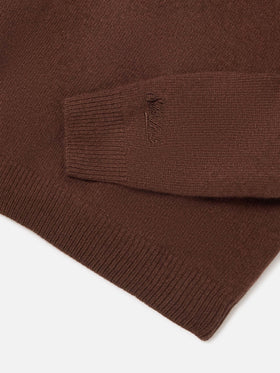 Jersey de punto con cuello redondo Brown Princess con intarsia Mi Dissocio 